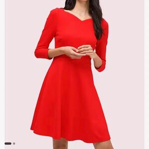 Sz 0 Kate Spade Ponte Fit & Flare Mini Dress in Red